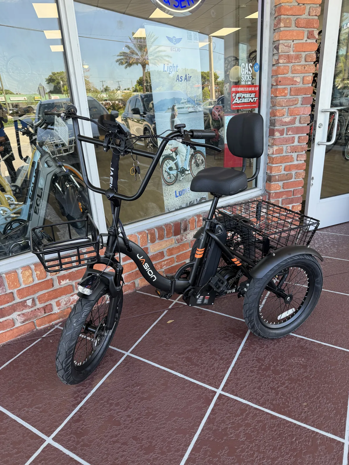 View photo: Jasion JT18 Electric Trike in Black, photographed in our North Palm Beach shop